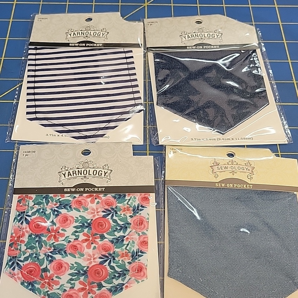 Sew-On Pocket Set of 4 - 3.7" x 4.6" New In Sealed